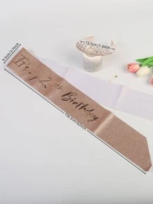 2入組/套 18 21 25 30 40 50 60 70 玫瑰金生日女王腰帶帶別針，甜美水鑽頭飾皇冠，生日禮物裝飾品女式 - 玫瑰金 - 查看 5
