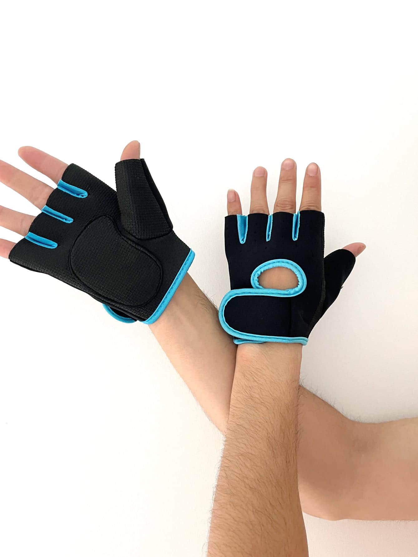 1pair Hollow Out Synthetic Rubber Cycling Fingerless Gloves,Suitable For Cycling,Riding Motorcycle And Skiing