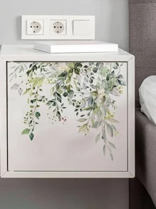 1pc Plant Pattern Wall Sticker, PVC Self Adhesive Wall Art Decal, For Home Decor,Stickers,Wall Decal, Vinyl Decal For Home Decorations,Spring Decoration Items Refresh Your Home,Rama Decoration Stickers