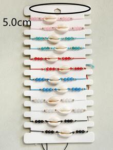 12入組/套時尚貝殼裝飾串珠手鏈適用於情侶日常裝飾 - 彩色 - 查看 3