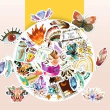 50入組混合圖案DIY創意貼紙筆記本電腦手機電腦 - 彩色 - 查看 8