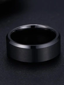 1入組休閒簡約男士戒指日常裝飾打造時尚外觀 - 黑色 - 查看 4