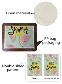 1入組西瓜圖案裝飾字母圖案兩面防水花園旗幟適用於 - 彩色 - 查看 7