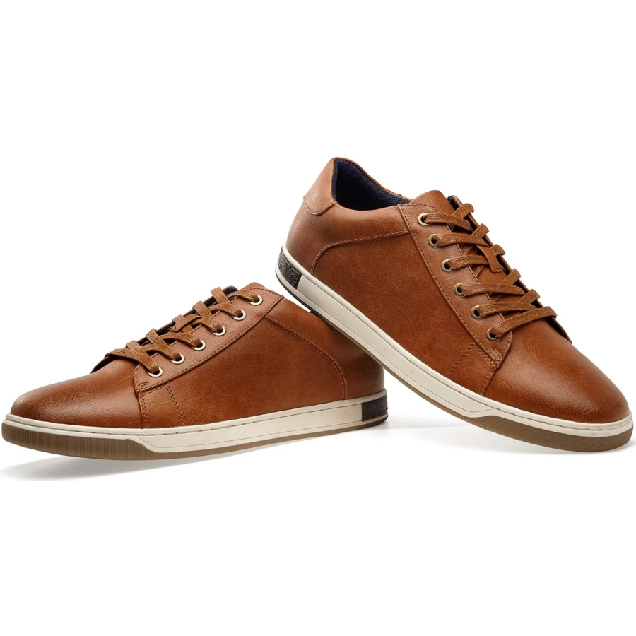 SHOESMALL Men's Sneakers Fashion Casual Shoes Dress Sneakers Oxford Shoes Comfortable Daily Footwear - 棕色 - 查看 1
