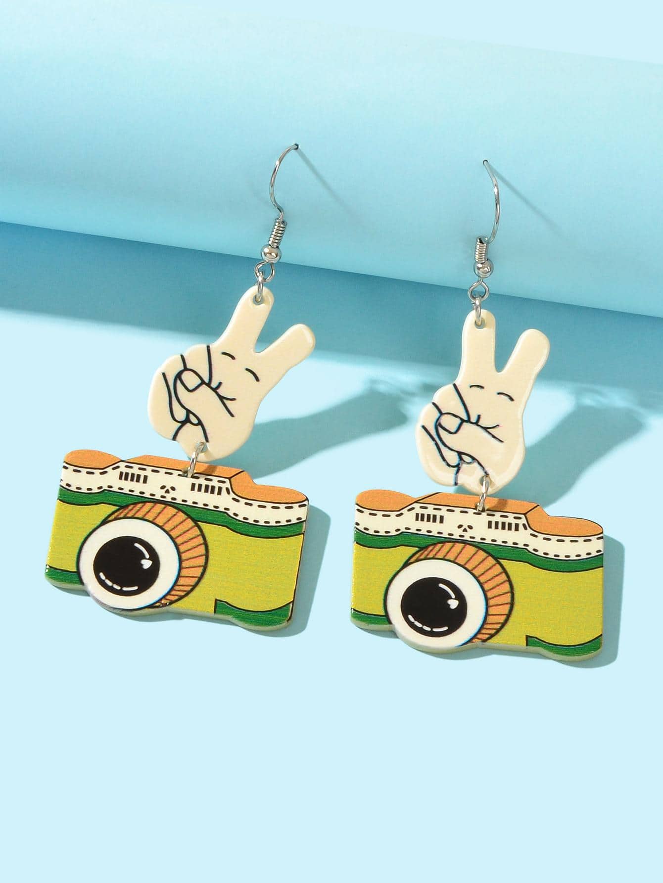 手勢和相機耳墜 - 彩色 - 查看 1