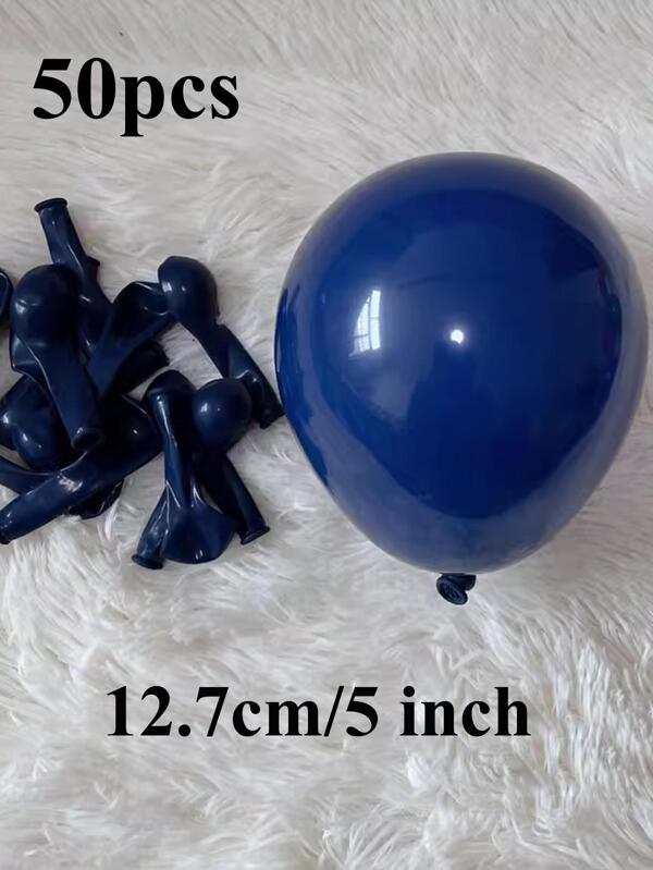 Ballons de fête bleu foncé de 5 pouces, 50 pièces, décorations d'anniversaire joyeux, ballons pour mariage, révélation du sexe, remise des diplômes