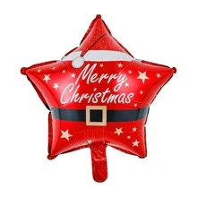 1 pieza Navidad con diseño de estrella decorativo 18 pulgadas rojo globo para fiesta adorno - Rojo - Ver 1