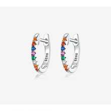 1 Cầu Vồng Bông Tai Nữ Bạc 925 Vòm Nhiều Màu Sắc Đính Đá Cubic Zirconia Sáng Pha Lê Bông Tai Nữ Mỹ Món Quà Trang Sức 3 Màu - Bạc - Xem 6