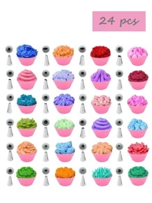 24/48pcs Icing Piping Nozzles - Silver - View 2