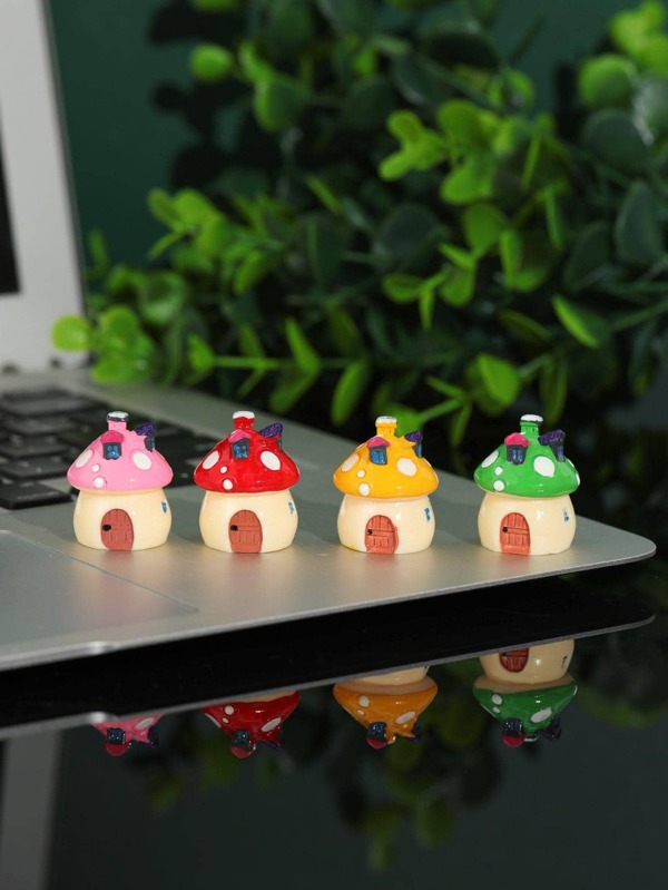 4 pièces Décoration design champignons mini mignon art pour domicile