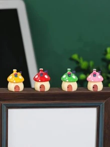 4入組蘑菇設計裝飾用品迷你可愛藝術適用於家庭裝飾 - 彩色 - 查看 2