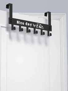 1入組字母圖案門鉤 - 黑色 - 查看 3