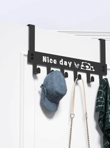 1入組字母圖案門鉤 - 黑色 - 查看 1