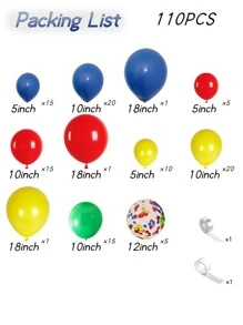 110pcs Mixed Color Balloon Garland, Latex Balloon Arch Kit For Party Decor - Multicolor - View 3