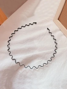 1 băng đô thiết kế gợn sóng đơn giản chống trơn trượt cho nữ để trang trí tóc - màu đen - Xem 2