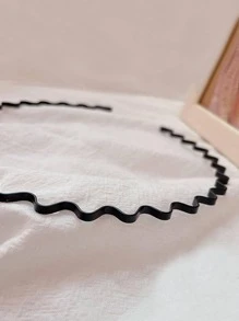 1 băng đô thiết kế gợn sóng đơn giản chống trơn trượt cho nữ để trang trí tóc - màu đen - Xem 4