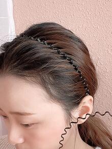 1 băng đô thiết kế gợn sóng đơn giản chống trơn trượt cho nữ để trang trí tóc - màu đen - Xem 5