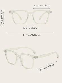 透明方形框架眼鏡 - 無色 - 查看 6