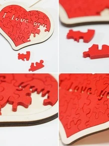1塊木製心形拼圖,學生情人節禮物,情感玩具,生日禮物
