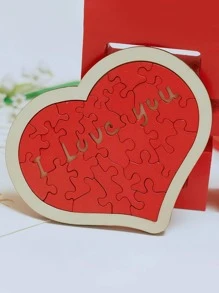 1塊木製心形拼圖,學生情人節禮物,情感玩具,生日禮物