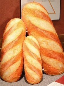1pc Bread Shaped Decorative Pillow - Yellow - View 4