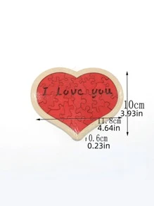 1塊木製心形拼圖,學生情人節禮物,情感玩具,生日禮物