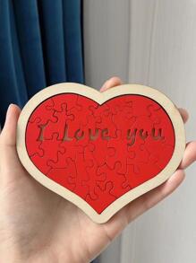 1塊木製心形拼圖,學生情人節禮物,情感玩具,生日禮物