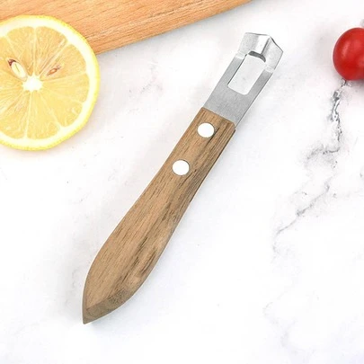 1个柠檬削皮器，木柄，超锋利旋转柠檬刨丝器，调酒师青柠削皮器，适用于鸡尾酒、厨房、蔬菜水果、烹饪工具、切割、食品、沙拉、装饰、收纳、派对、生日