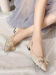 Giày cao gót đế bệt dự tiệc ngoài trời quyến rũ dành cho nữ - Rượu sâm banh - Xem 3