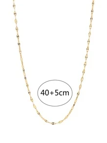 Nooxian 1入組時尚不銹鋼極簡風格項鍊適合女士日常裝飾 - 金黃色 - 查看 6