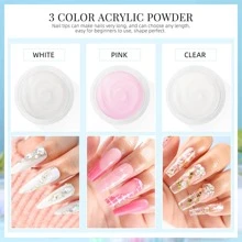 Morovan Acrylic Nail Kit With Drill - Glitter Acrylic Powder And Liquid Monomer Starter Nail Kit With Everything Professional Acrylic Nail Kits Set For Beginners For Nail Art Extension Valentines - 彩色 - 查看 6