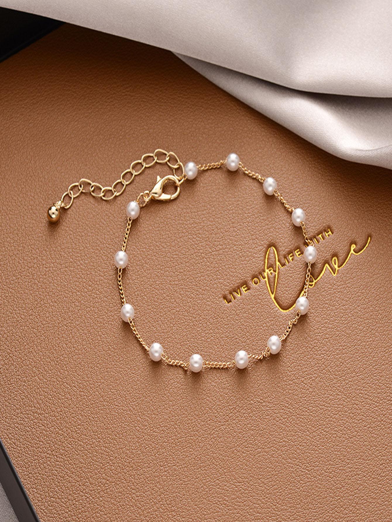 Faux pearl bracelet