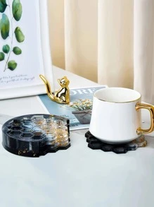 4 pièces Ensemble de moules en résine pour dessous de verre en nid d'abeille, moule en silicone pour dessous de verre en résine époxy avec boîte de rangement, moule de coulée de résine pour dessous de verre en nid d'abeille, moule en résine époxy pour artisanat DIY, dessous de verre, décoration d'intérieur - Blanc - Voir 6