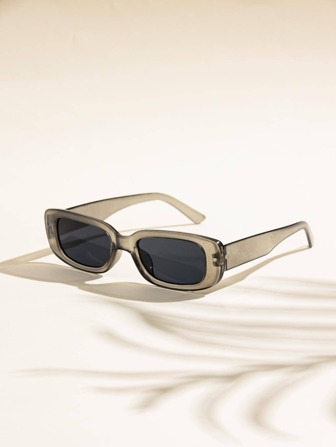 一副女士方形镜框波西米亚风时尚眼镜，男女皆宜，复古时尚，90年代风格，适合夏季户外、海滩度假、户外旅行。