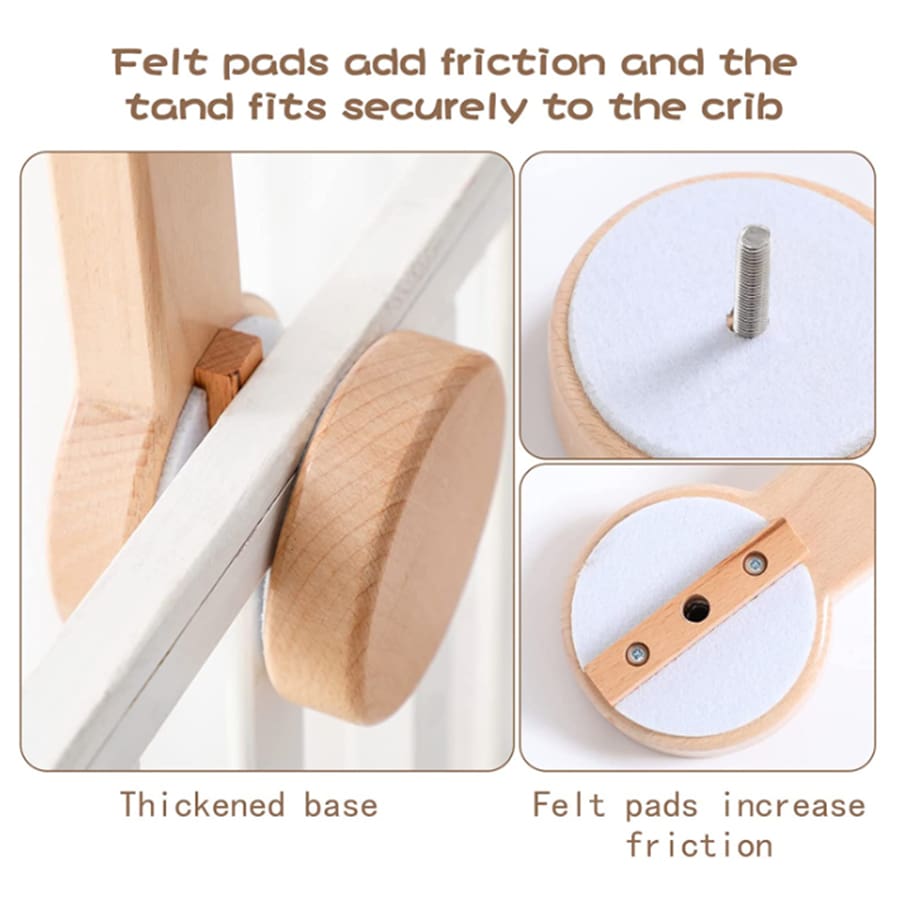 Crib Mobile Arm HBM Wooden Mobile Arm for Crib 1937 Inch Adjustable