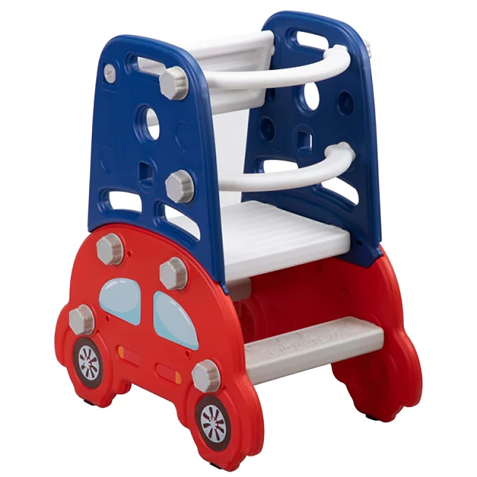 Baby Slide,Baby Highchair and Toddler Slide with Basketball Hoop, Easy