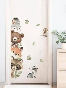 Miếng dán tường họa tiết động vật hoạt hình, miếng dán tường PVC tự dính dễ thương dùng để trang trí nhà cửa, miếng dán, miếng dán tường, miếng dán vinyl dùng để trang trí nhà cửa, vật dụng trang trí mùa xuân làm mới ngôi nhà của bạn, miếng dán trang trí Rama quà tặng sinh nhật tốt nghiệp - Màu be - Xem 6