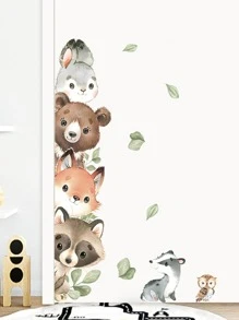 Miếng dán tường họa tiết động vật hoạt hình, miếng dán tường PVC tự dính dễ thương dùng để trang trí nhà cửa, miếng dán, miếng dán tường, miếng dán vinyl dùng để trang trí nhà cửa, vật dụng trang trí mùa xuân làm mới ngôi nhà của bạn, miếng dán trang trí Rama quà tặng sinh nhật tốt nghiệp - Màu be - Xem 5