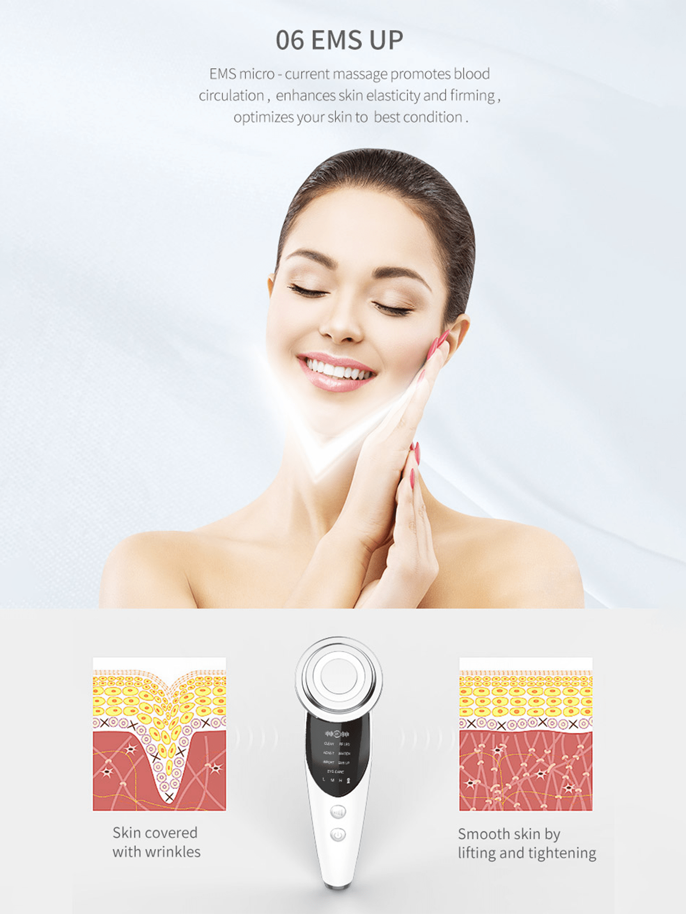 1pc New RF Beauty Device, Essence Introduction Device, Seven Modes