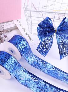 3m 4cm 寶藍色閃閃發光蝴蝶絲帶網狀裝飾，適合 Diy 服裝和舞台表演裝飾 - 寶藍色 - 查看 5