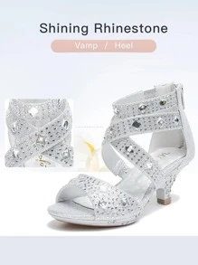 Dreamshoes Low Heel Dress Open Toe Pump Girls Sandals Toddler/Little Kid/Big Kid - 銀色 - 查看 2