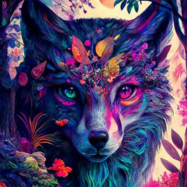 Wolf Pattern DIY Diamond Painting Without Frame