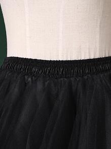 Women's Black Shaped Multi-Layer Mesh Skirt For Wedding Photoshoot, Half-Length, Puffy Style Fall Clothes For Women - Black - View 7