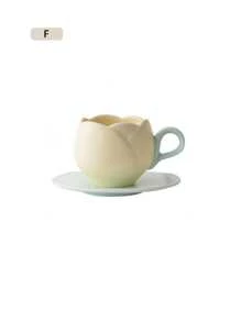 1 set en forma de flor Taza mug & Plato - Multicolor - Ver 10