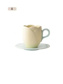 1 set en forma de flor Taza mug & Plato - Multicolor - Ver 9