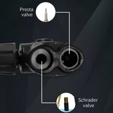 X-tiger 自行車打氣筒、升級版迷你便攜式自行車打氣筒、帶壓力表的腳踏自行車打氣筒、輪胎充氣裝置 - 黑色 - 查看 9