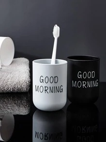 1入組標語圖案漱口杯 - 白色 - 查看 3