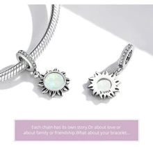 WOSTU 1pc 925 Sterling Silver Color Sun Charm Beads For DIY Jewelry Gift Making - Silver - View 7