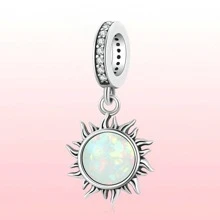 WOSTU 1pc 925 Sterling Silver Color Sun Charm Beads For DIY Jewelry Gift Making - Silver - View 4