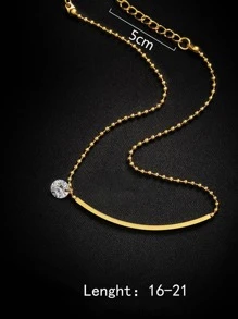 1入組時尚不銹鋼水鑽裝飾腳錬適合女士日常裝飾 - 金黃色 - 查看 4